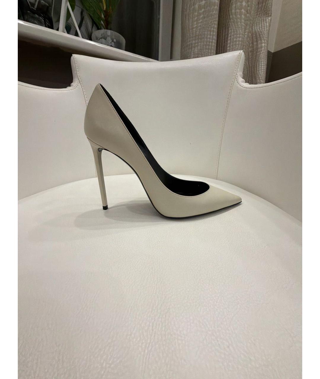 SAINT LAURENT Белые кожаные туфли, фото 5