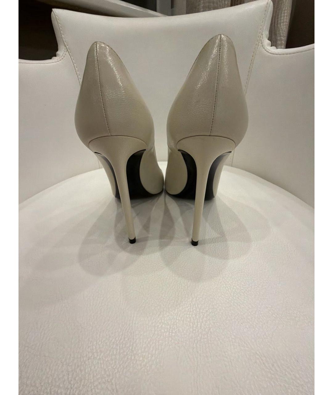 SAINT LAURENT Белые кожаные туфли, фото 4
