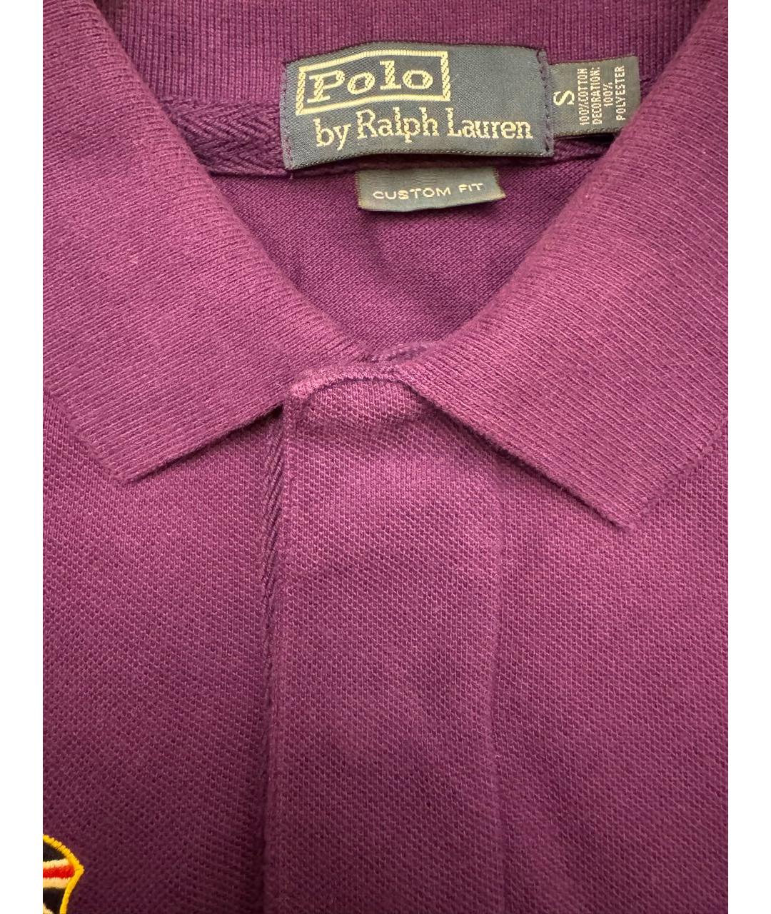POLO RALPH LAUREN Фиолетовое хлопковое поло с коротким рукавом, фото 3