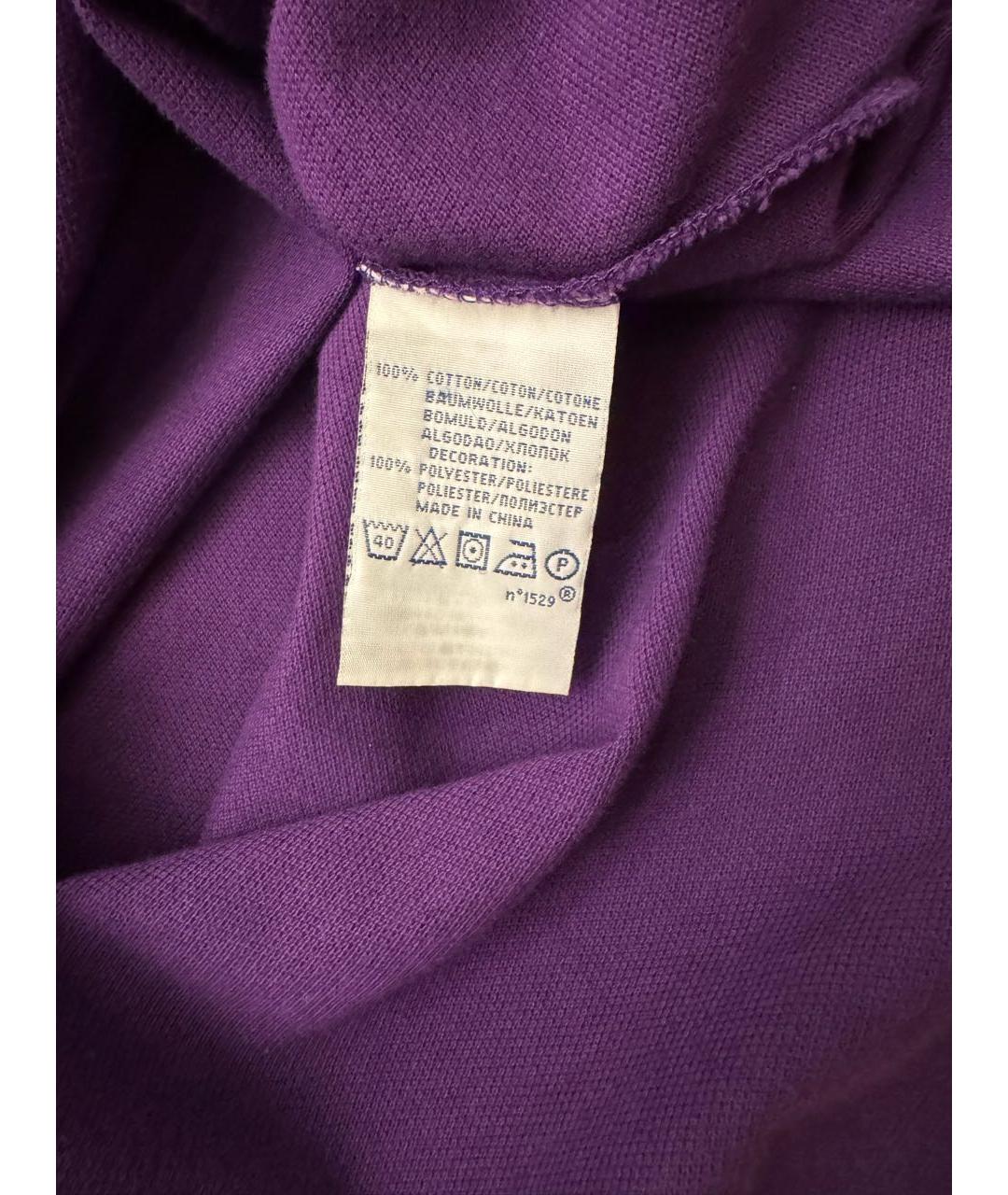 POLO RALPH LAUREN Фиолетовое хлопковое поло с коротким рукавом, фото 7