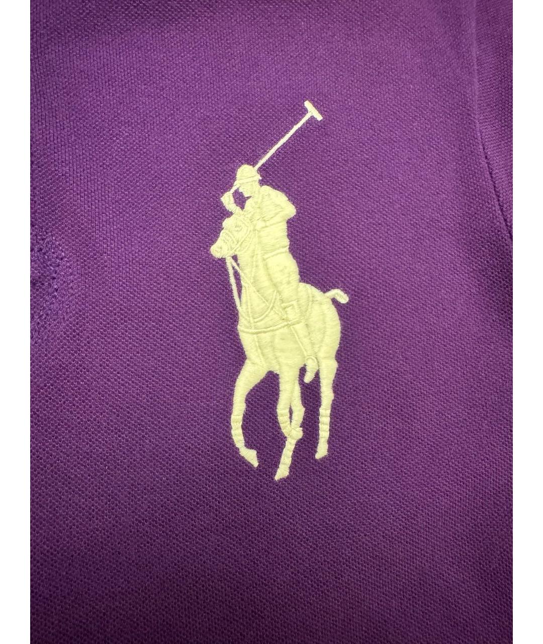 POLO RALPH LAUREN Фиолетовое хлопковое поло с коротким рукавом, фото 5