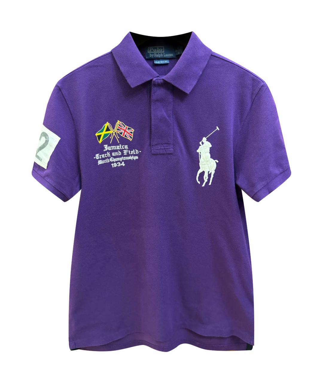 POLO RALPH LAUREN Фиолетовое хлопковое поло с коротким рукавом, фото 1