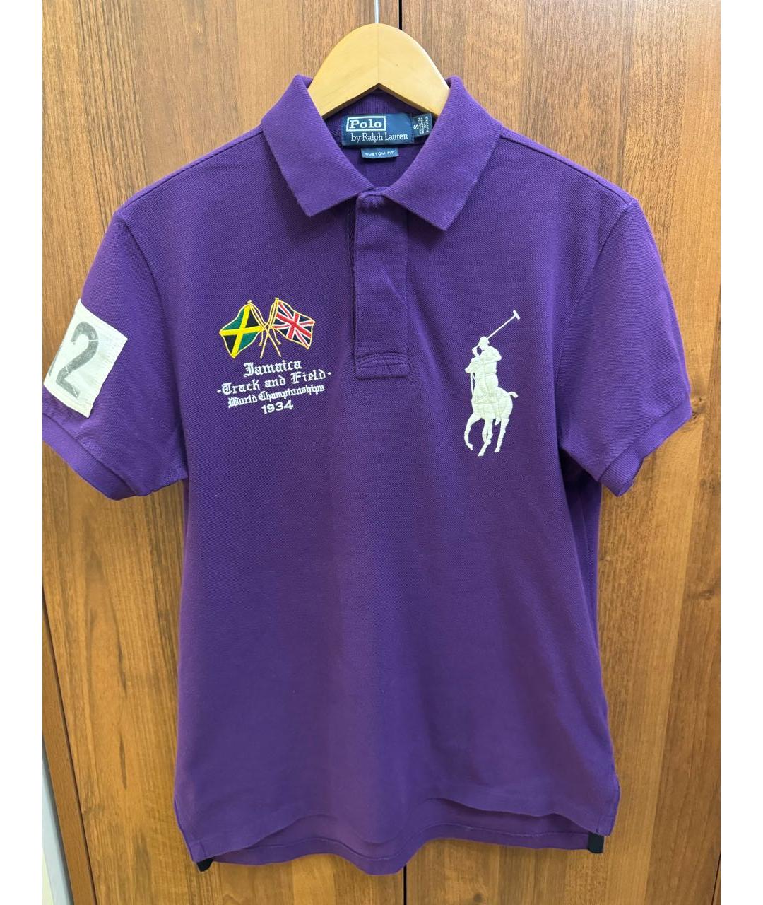 POLO RALPH LAUREN Фиолетовое хлопковое поло с коротким рукавом, фото 9