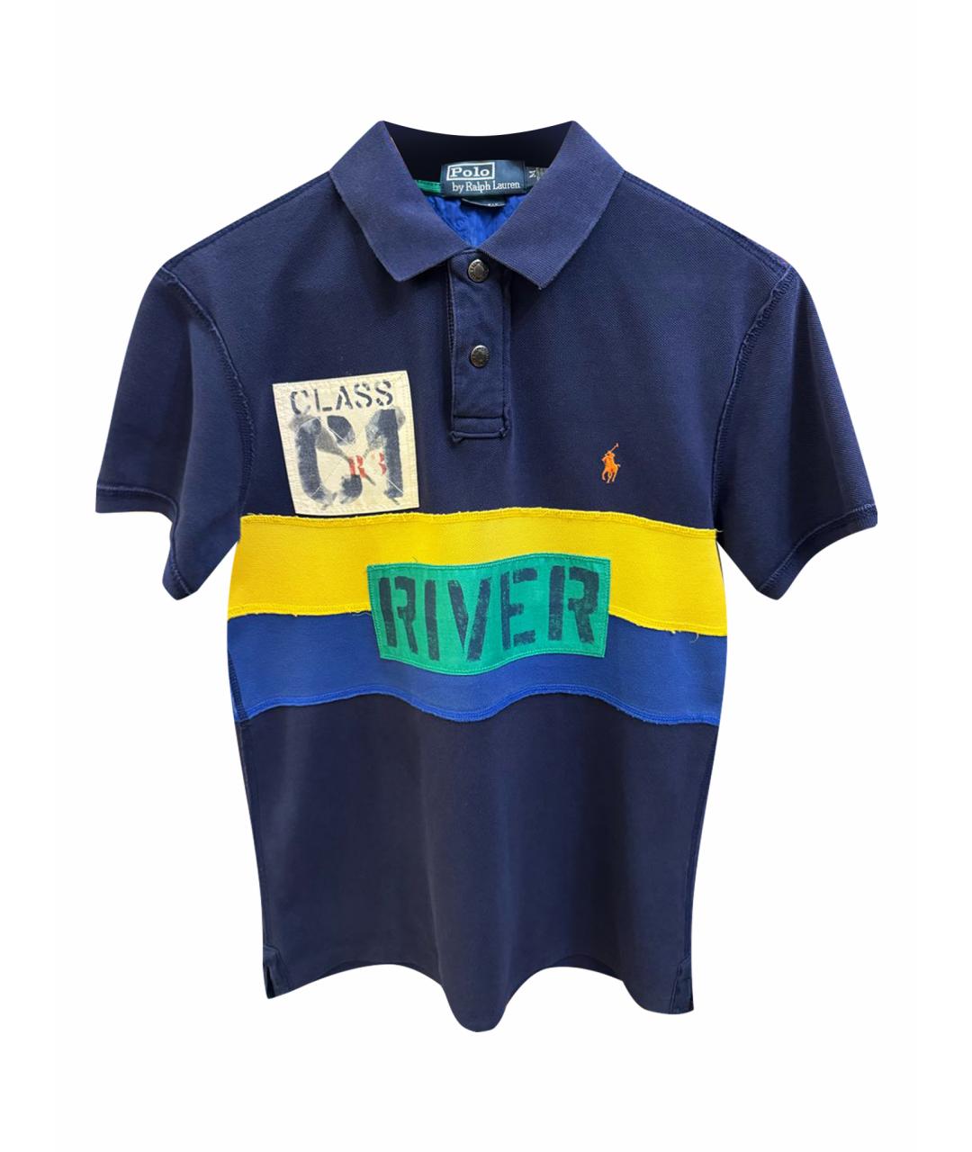 POLO RALPH LAUREN Темно-синее хлопковое поло с коротким рукавом, фото 1
