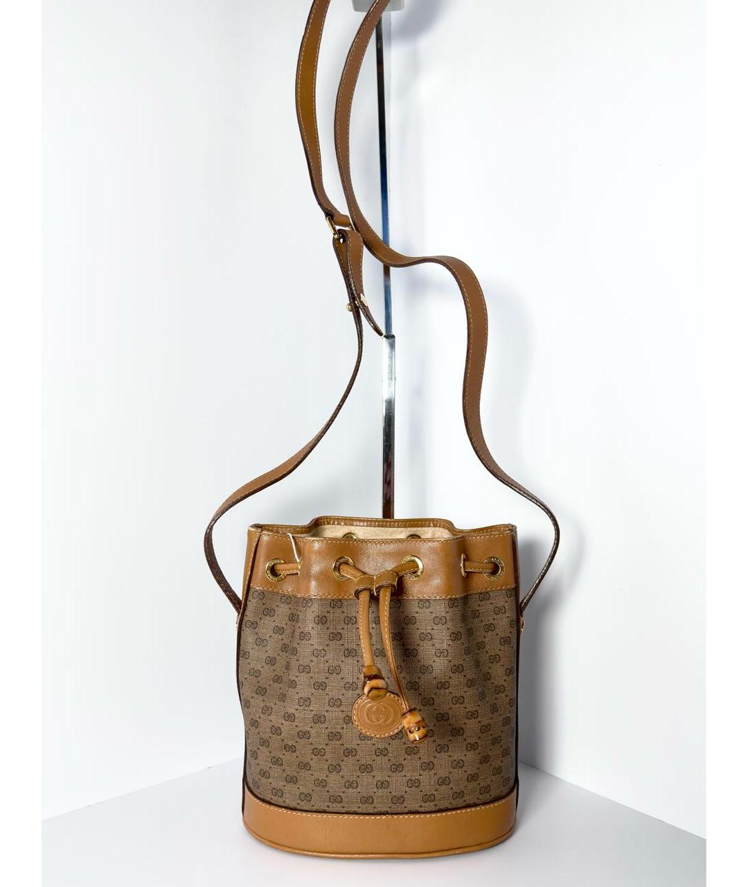 GUCCI Коричневая кожаная сумка через плечо, фото 9