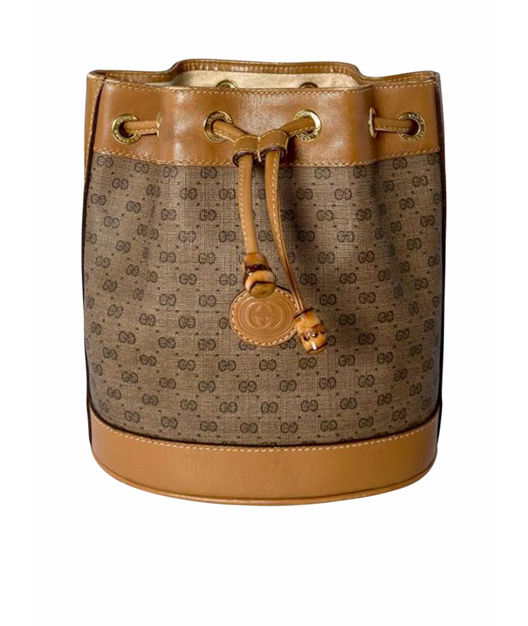 GUCCI Коричневая кожаная сумка через плечо, фото 1