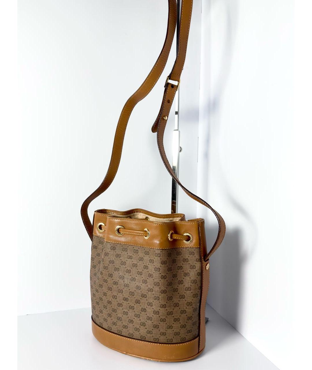 GUCCI Коричневая кожаная сумка через плечо, фото 5