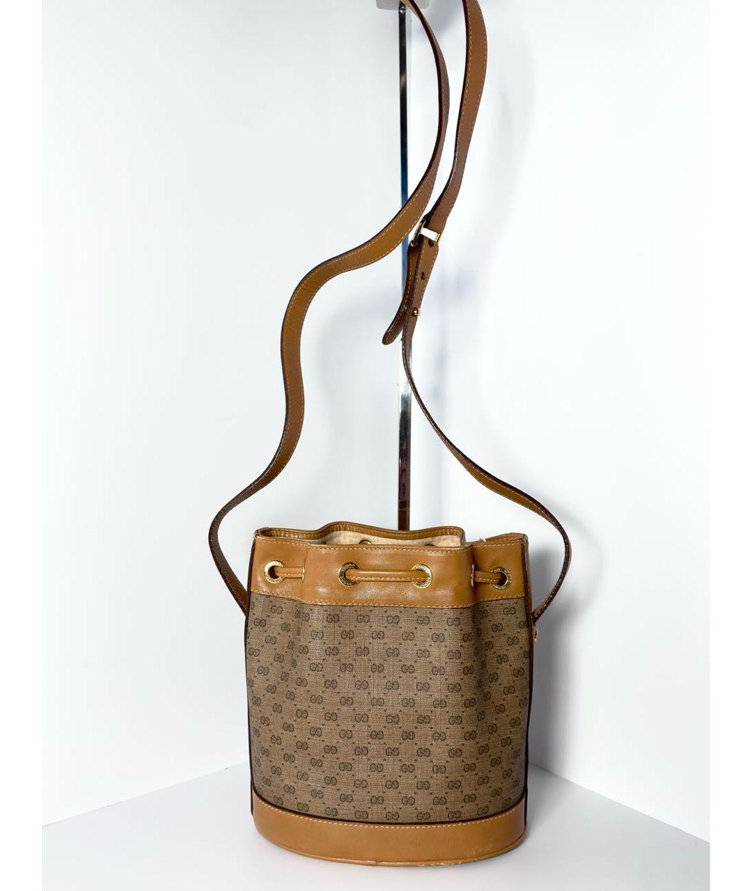 GUCCI Коричневая кожаная сумка через плечо, фото 4