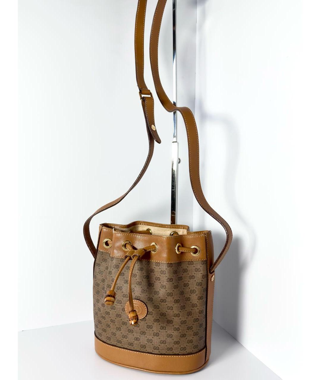 GUCCI Коричневая кожаная сумка через плечо, фото 2