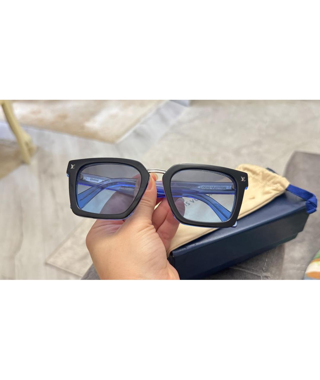 LOUIS VUITTON Синие пластиковые солнцезащитные очки, фото 5