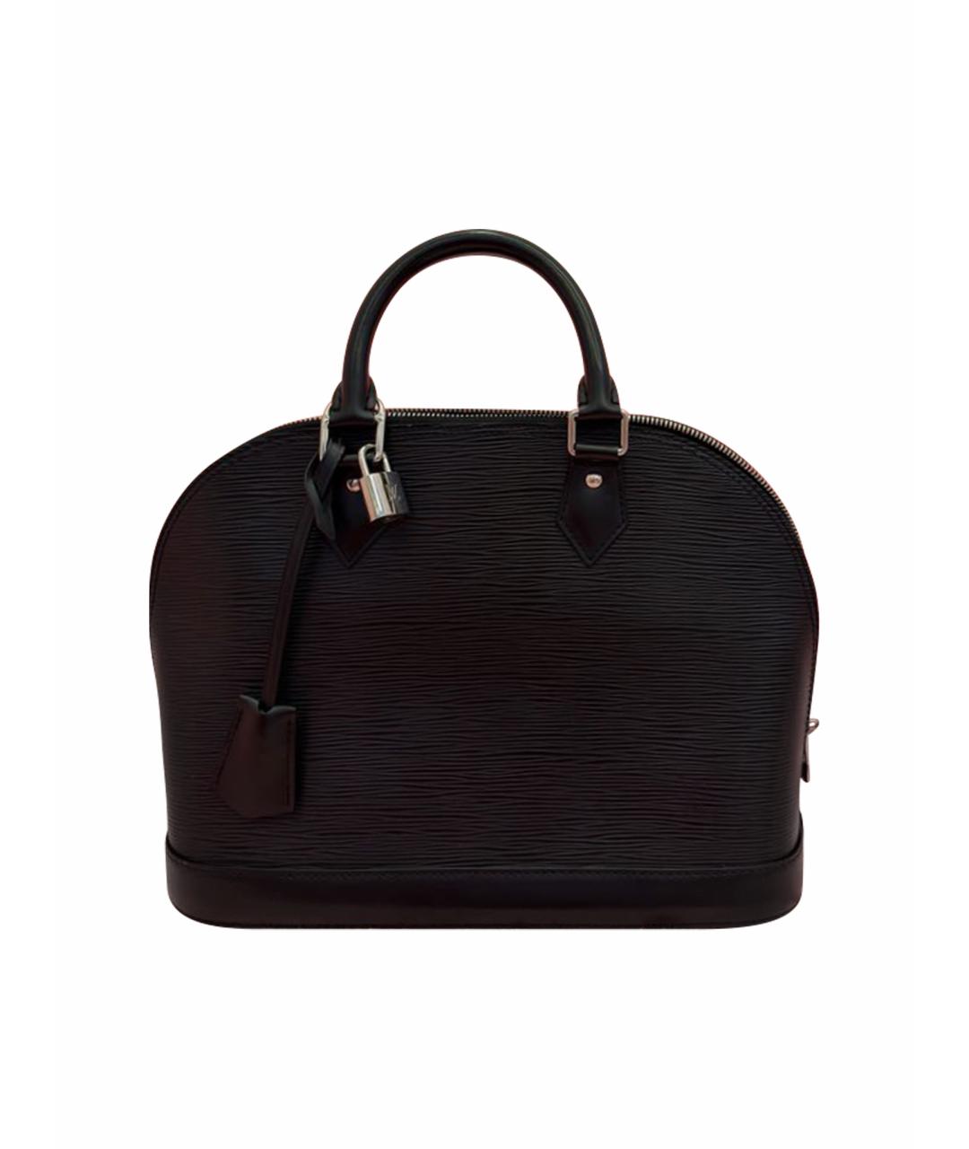 LOUIS VUITTON Черная кожаная сумка с короткими ручками, фото 1