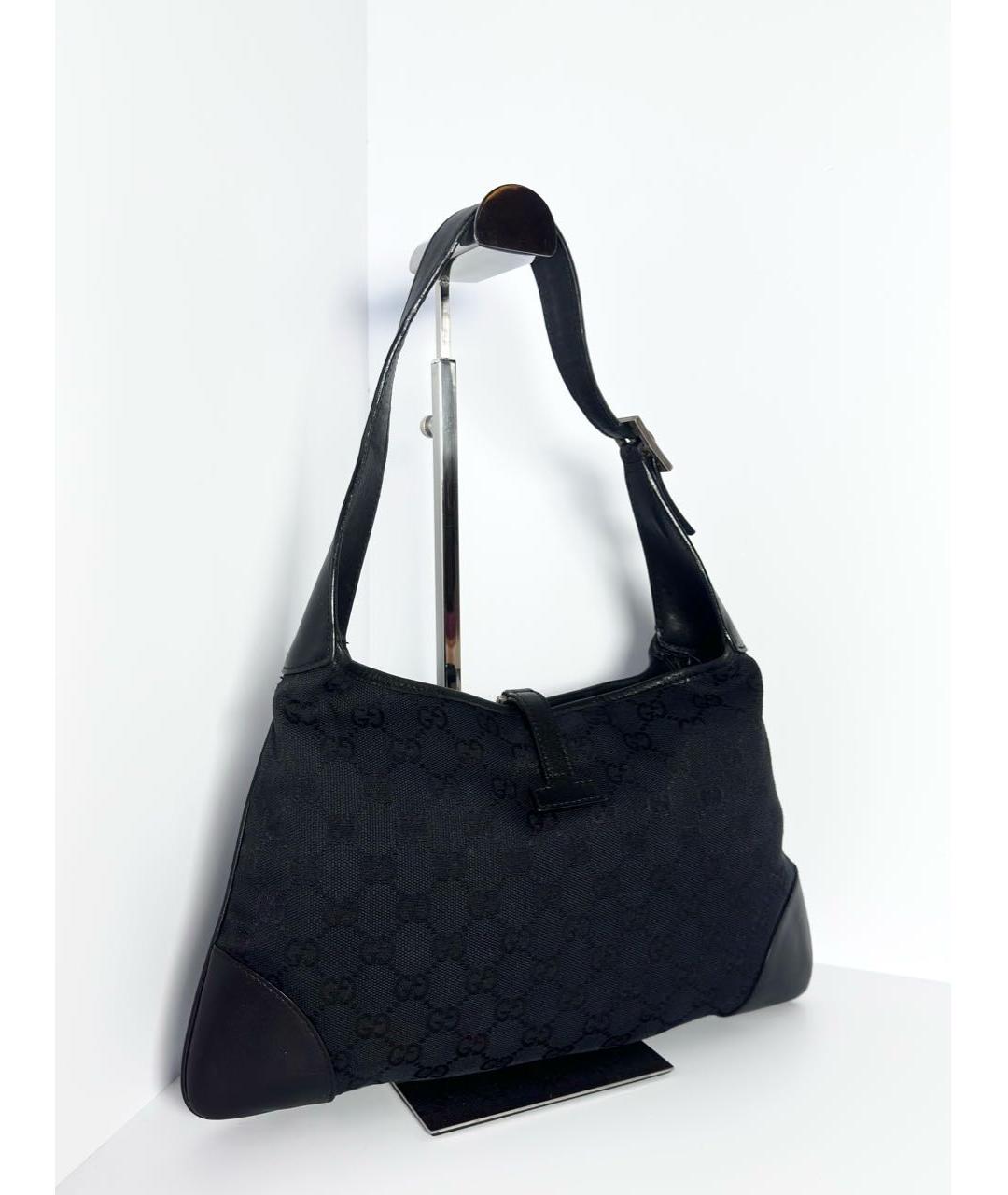 GUCCI Черная сумка через плечо из канвы, фото 6