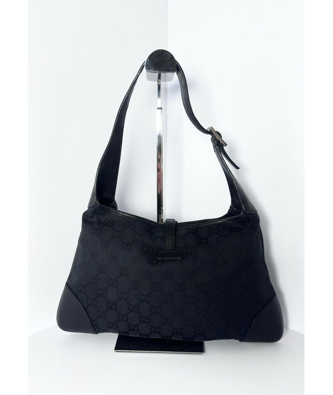 GUCCI Черная сумка через плечо из канвы, фото 4