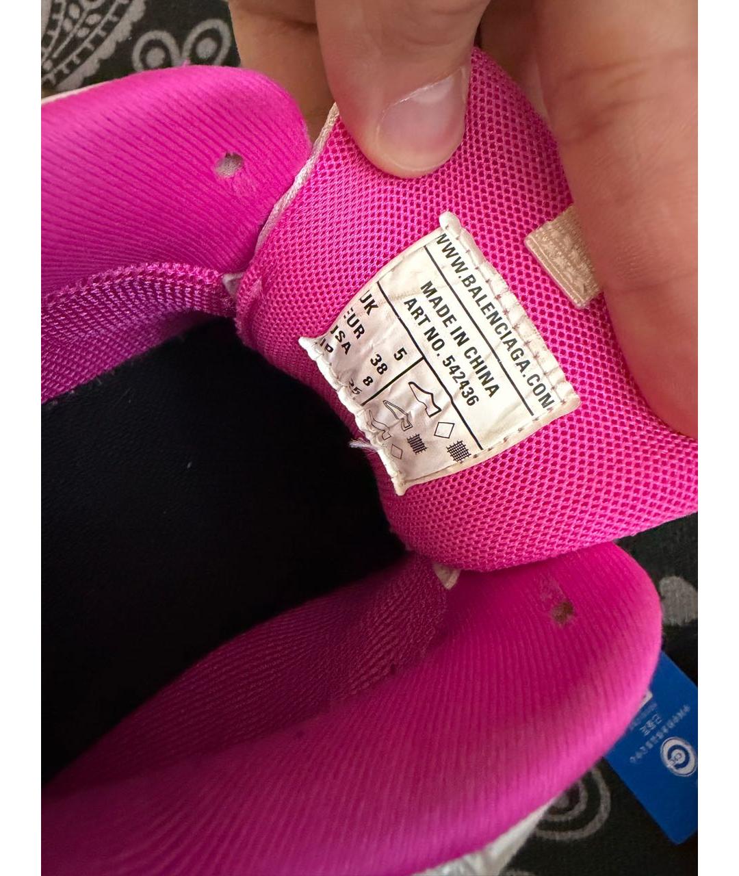 BALENCIAGA Розовые текстильные кроссовки, фото 5