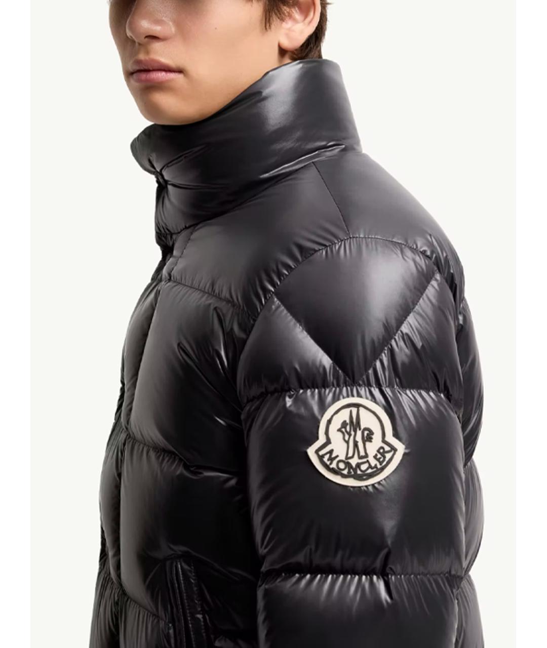MONCLER Черный полиамидовый пуховик, фото 5