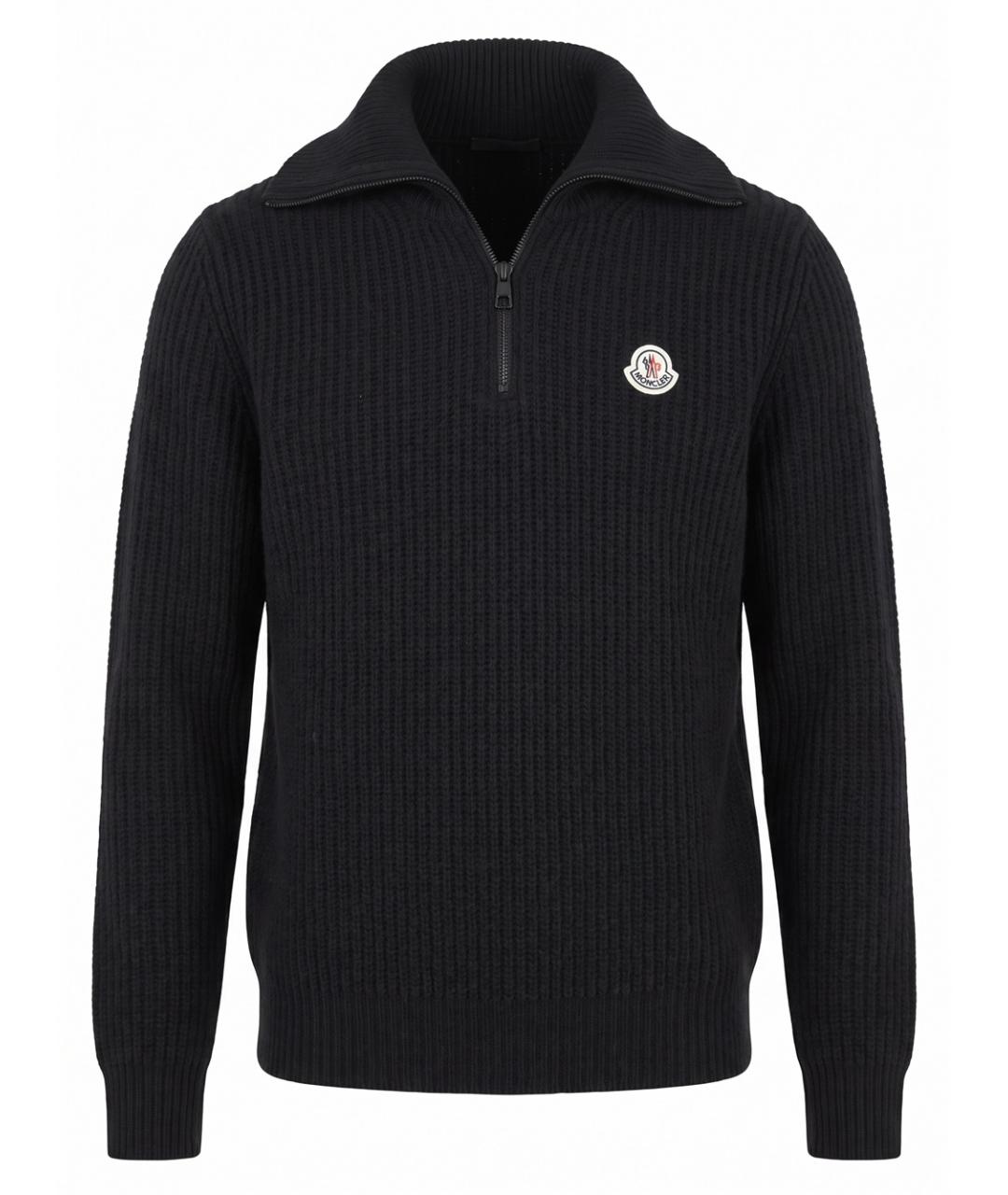 MONCLER Черный шерстяной джемпер / свитер, фото 1