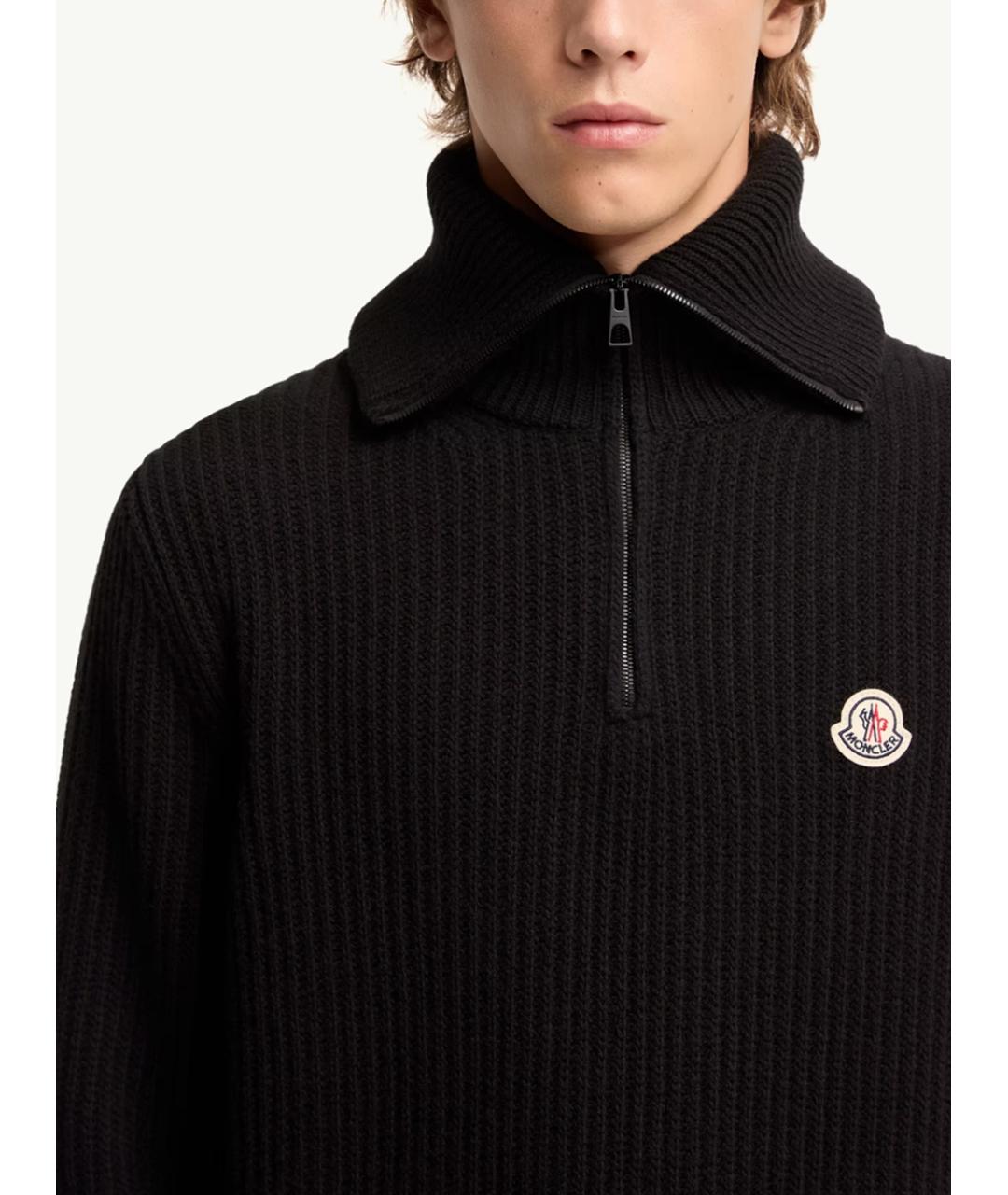 MONCLER Черный шерстяной джемпер / свитер, фото 5