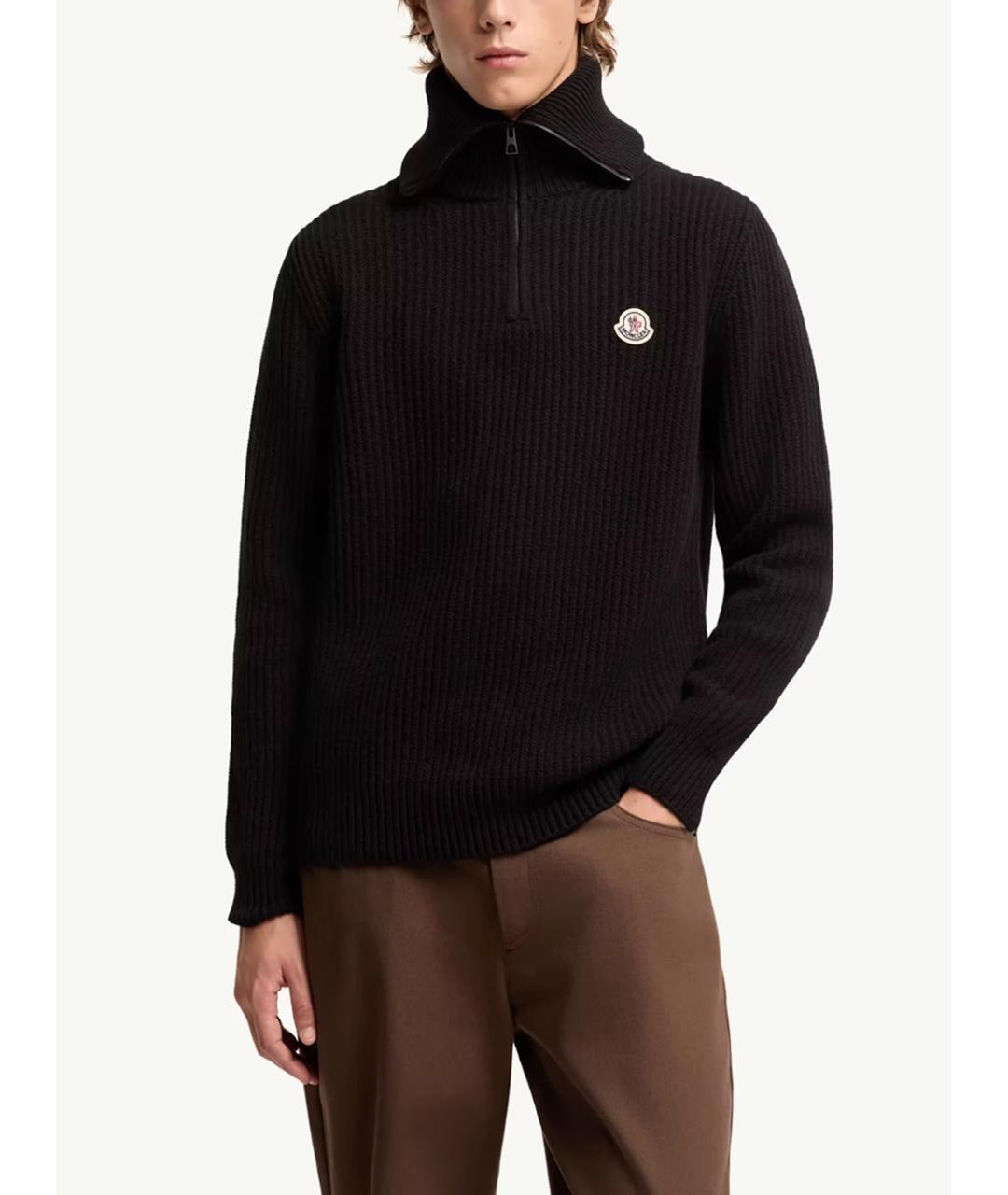 MONCLER Черный шерстяной джемпер / свитер, фото 3