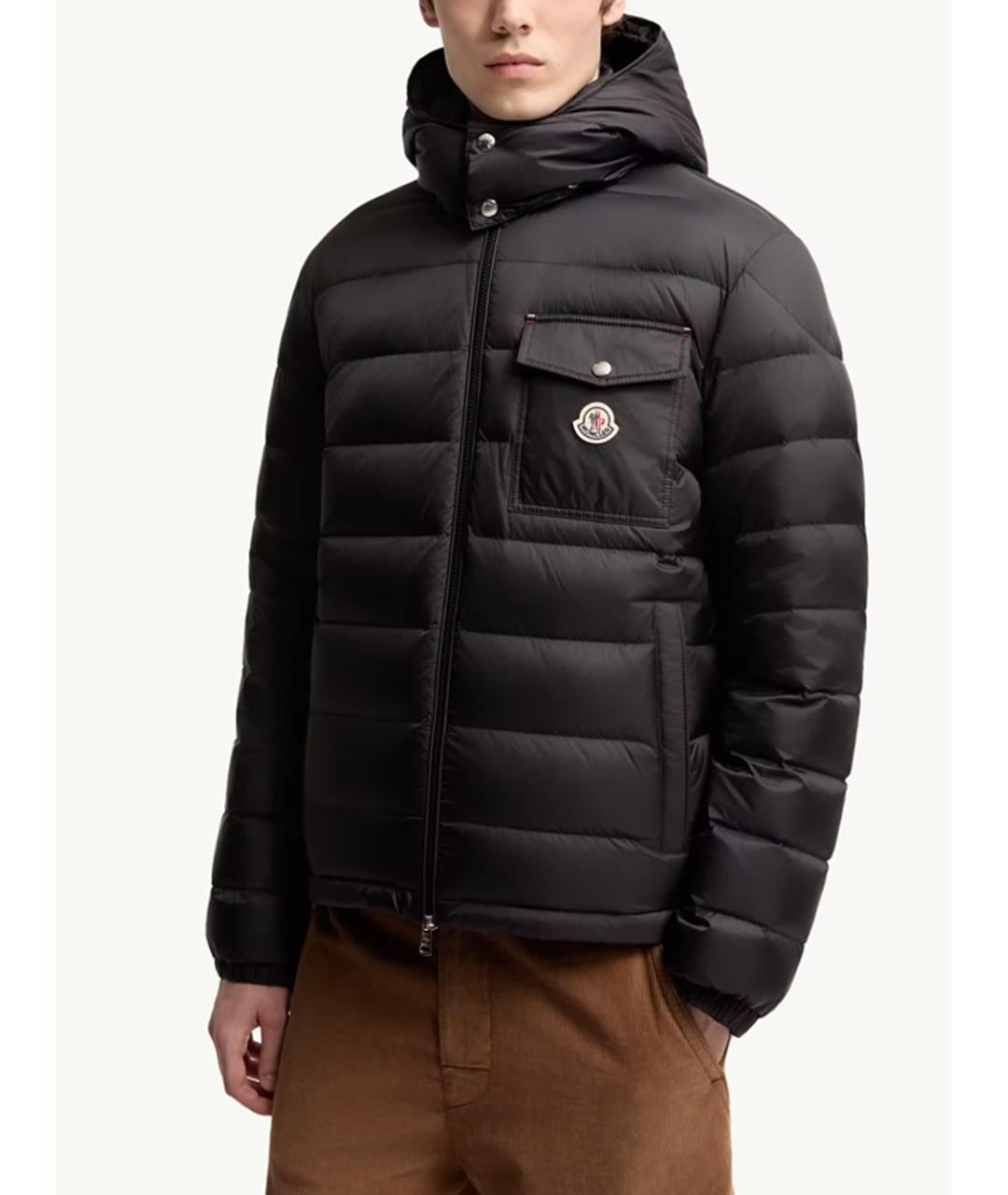 MONCLER Черный полиамидовый пуховик, фото 2