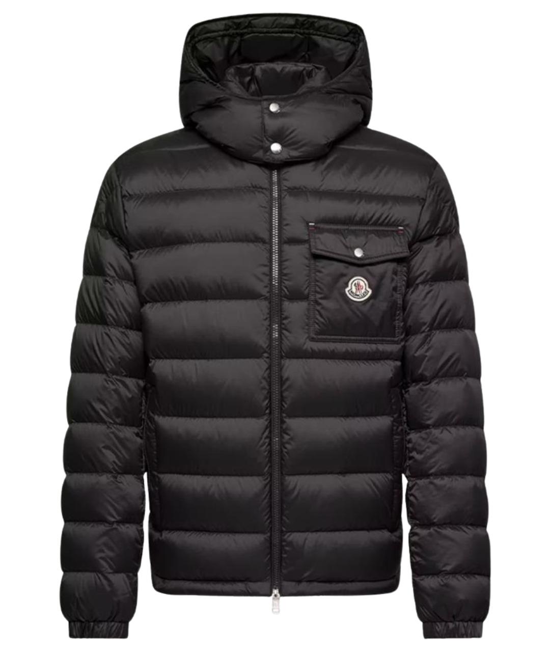 MONCLER Черный полиамидовый пуховик, фото 1