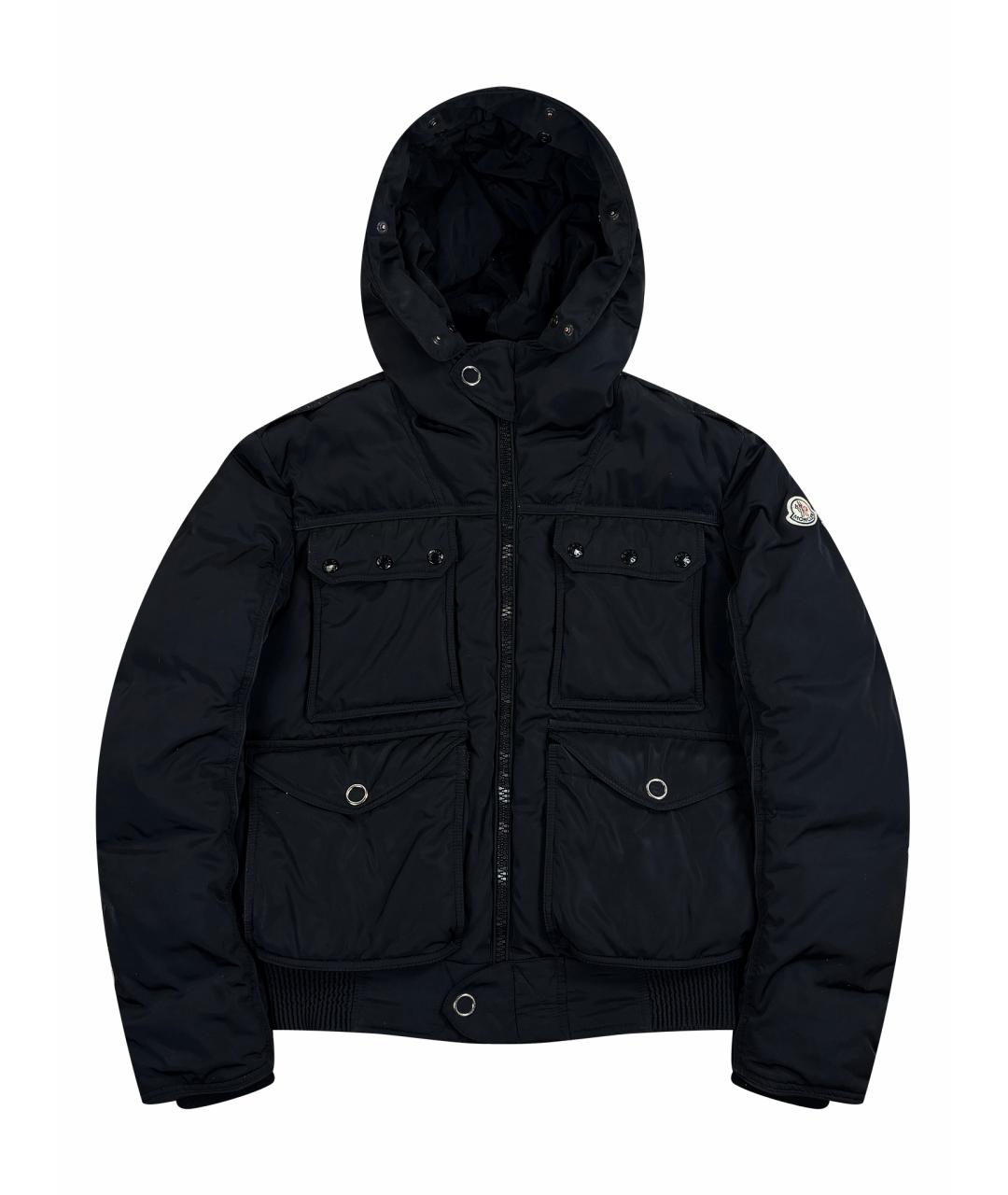 MONCLER Черный полиэстеровый пуховик, фото 1