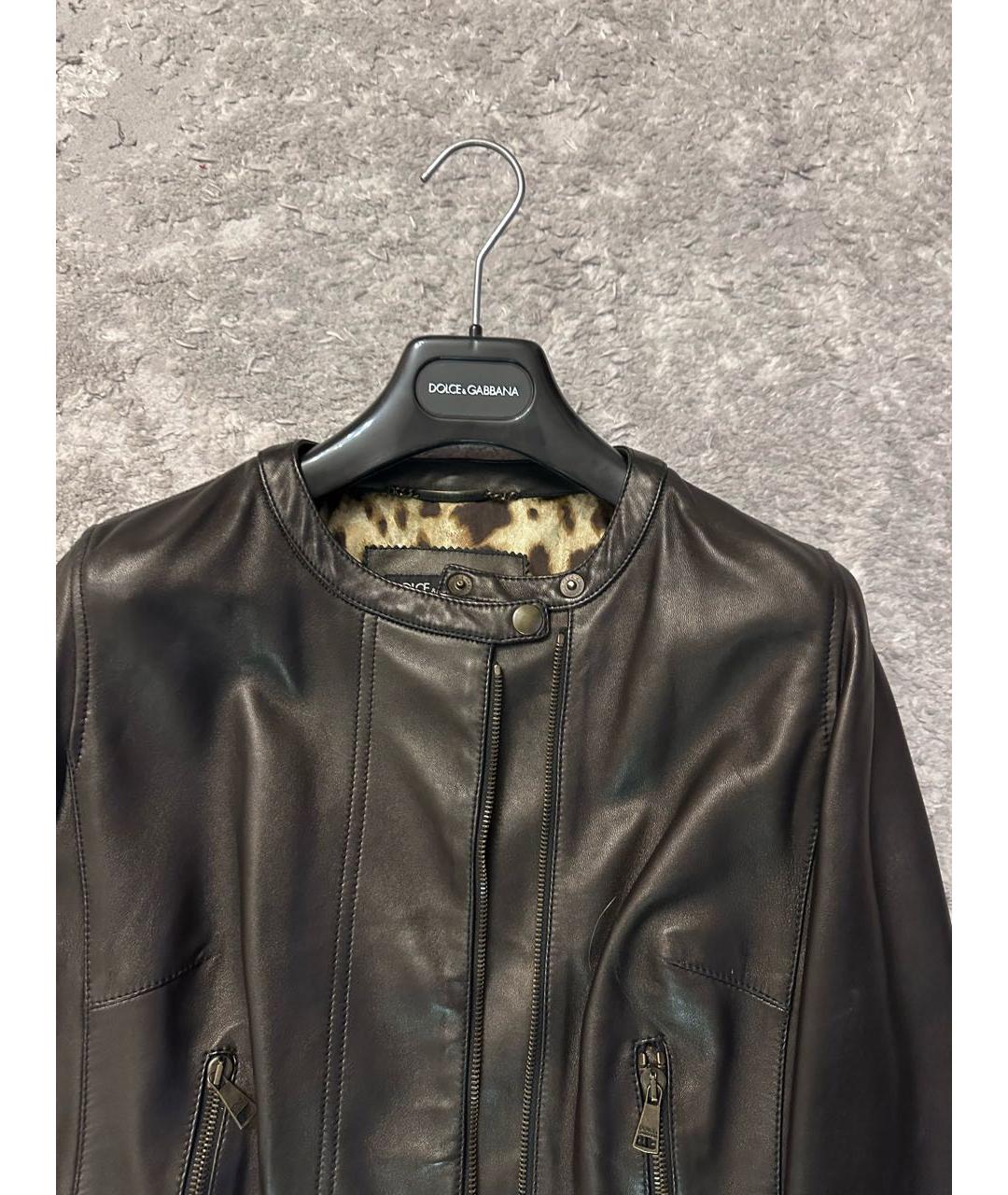 DOLCE&GABBANA Черная кожаная куртка, фото 4