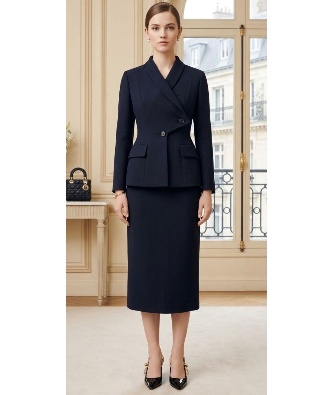 CHRISTIAN DIOR Черный шерстяной костюм с юбками, фото 6