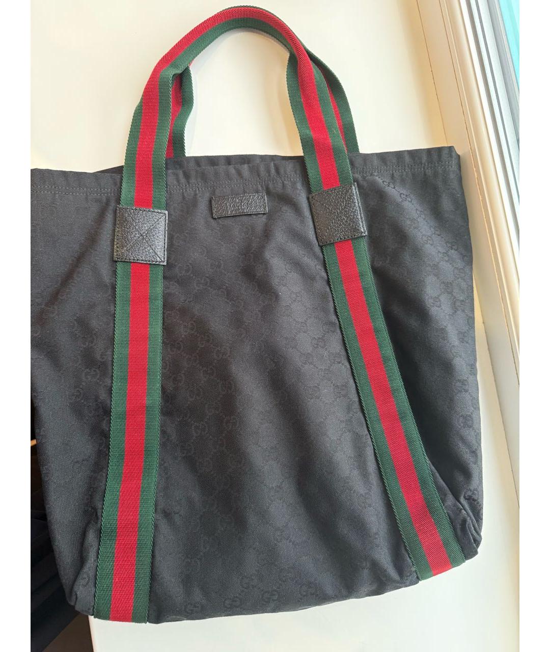 GUCCI Черная пляжная сумка, фото 5