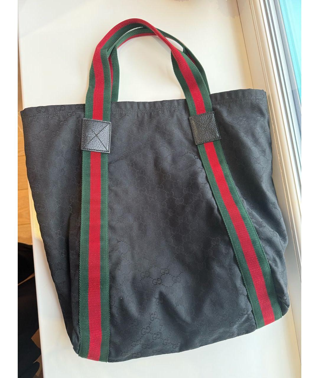 GUCCI Черная пляжная сумка, фото 2