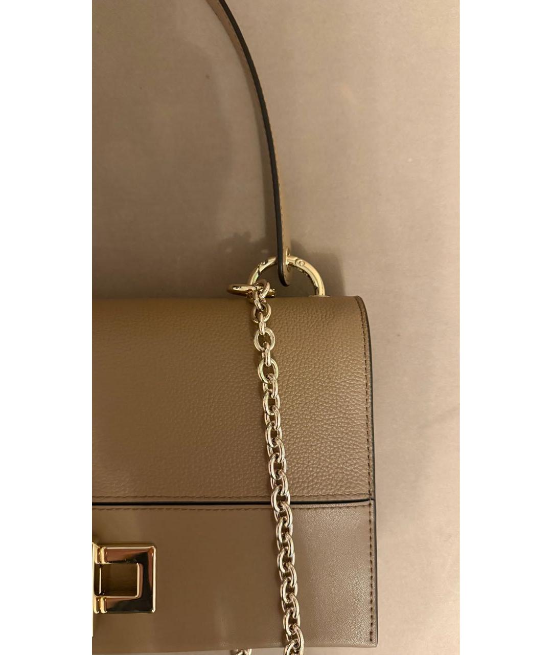 FURLA Бежевая кожаная сумка через плечо, фото 6