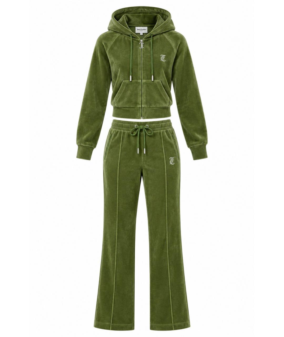 JUICY COUTURE Зеленый велюровый спортивные костюмы, фото 1