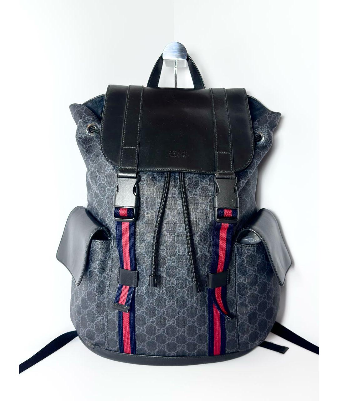 GUCCI Антрацитовый рюкзак из канвы, фото 9