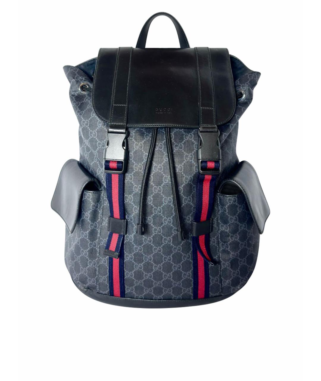 GUCCI Антрацитовый рюкзак из канвы, фото 10
