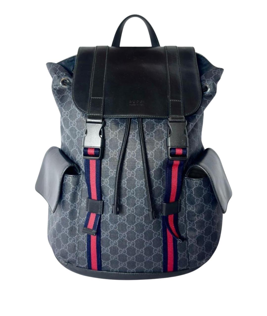 GUCCI Антрацитовый рюкзак из канвы, фото 1