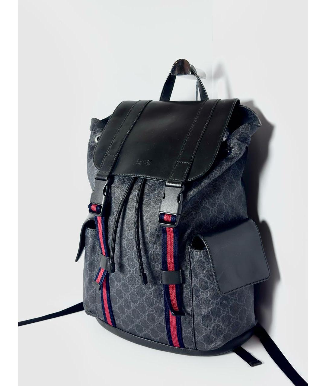 GUCCI Антрацитовый рюкзак из канвы, фото 3
