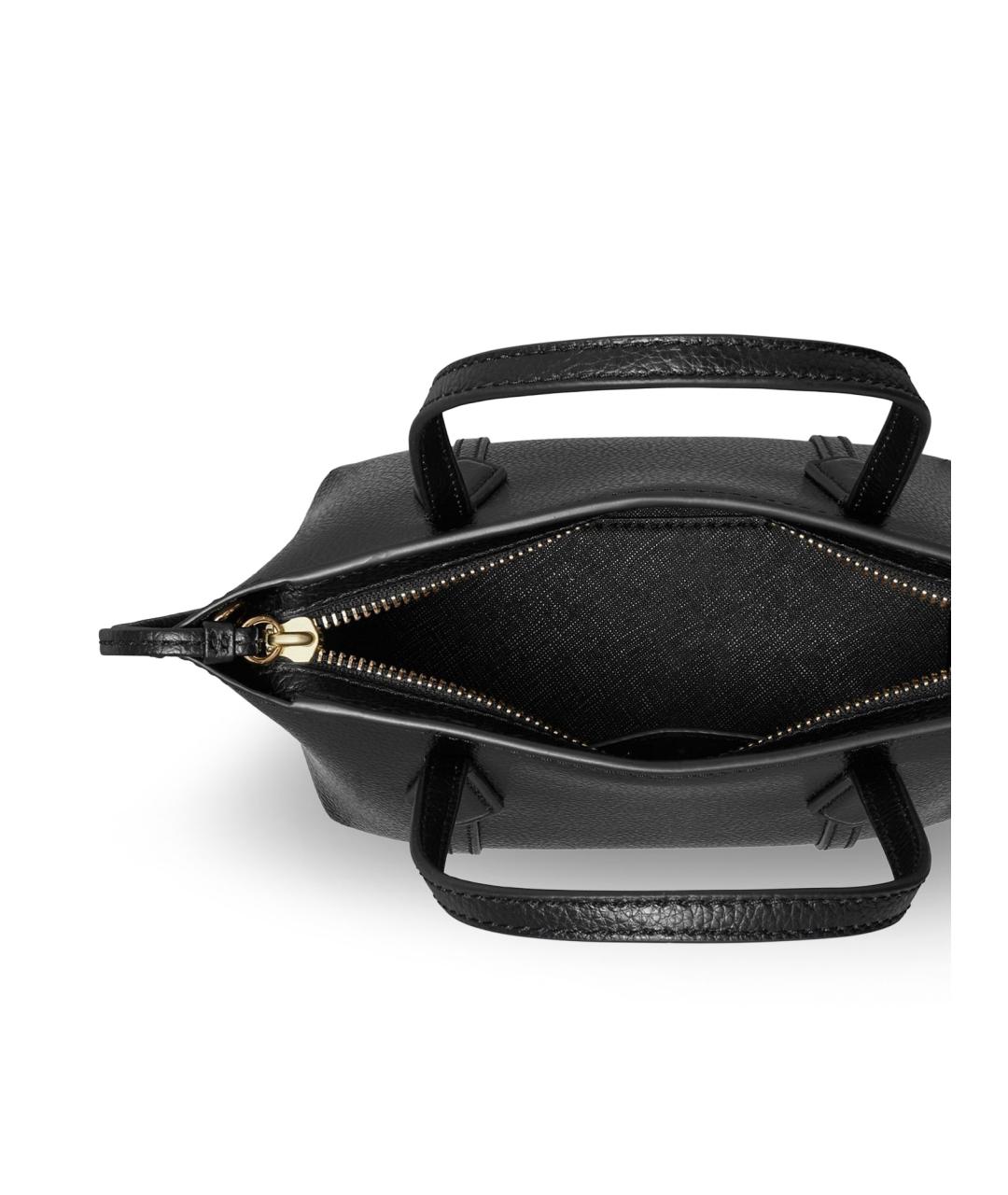 TORY BURCH Черная кожаная сумка с короткими ручками, фото 4