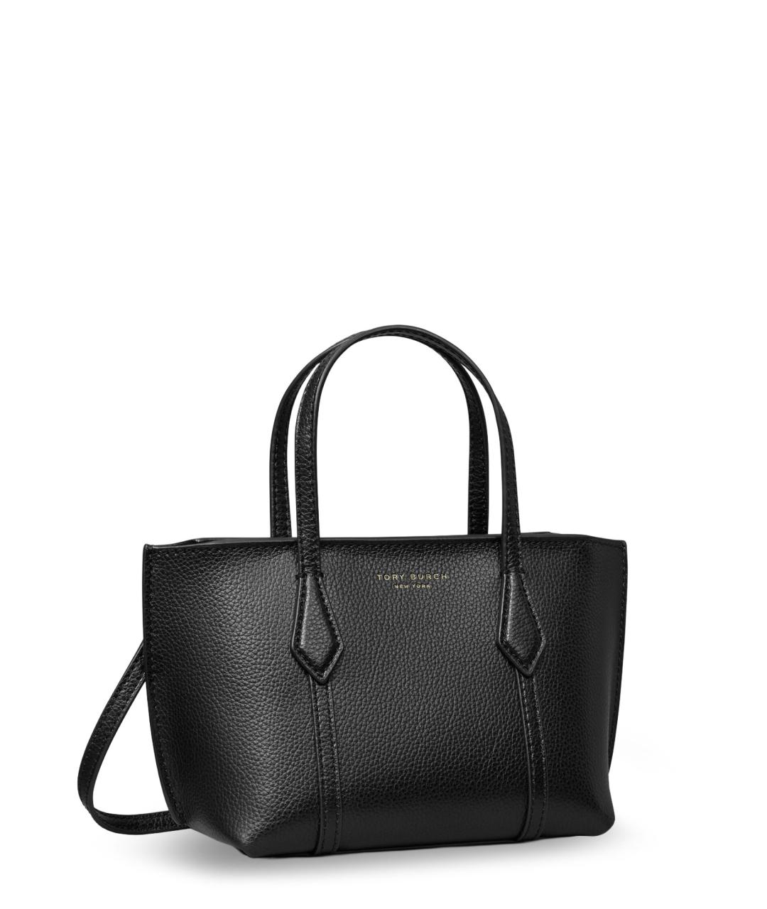 TORY BURCH Черная кожаная сумка с короткими ручками, фото 3