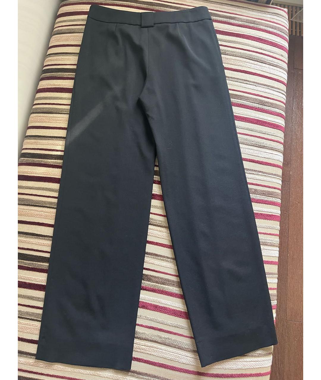 EMPORIO ARMANI Черные шерстяные прямые брюки, фото 2