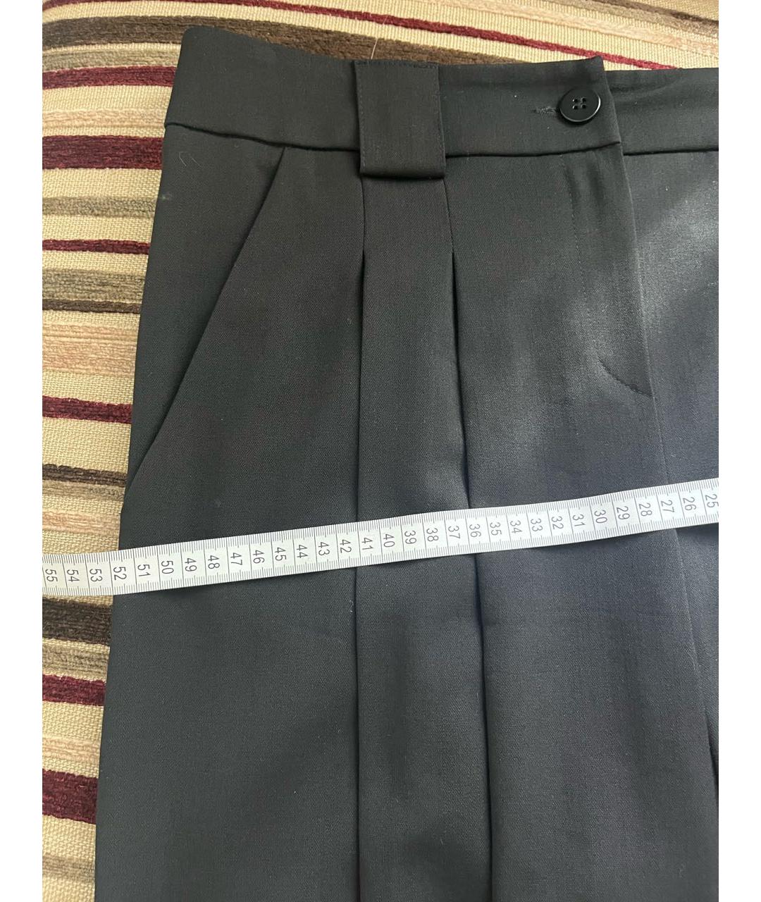 EMPORIO ARMANI Черные шерстяные прямые брюки, фото 8