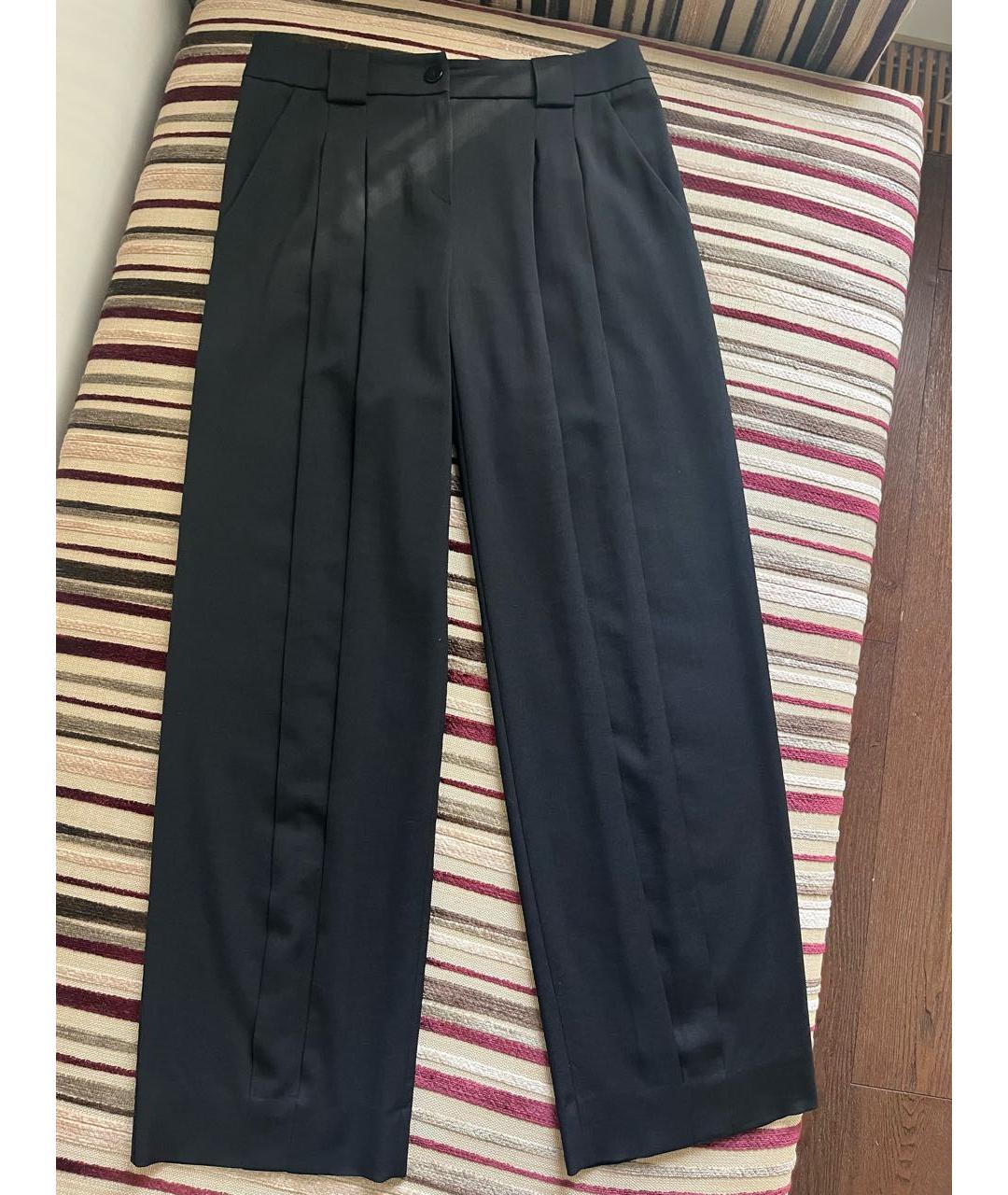 EMPORIO ARMANI Черные шерстяные прямые брюки, фото 9