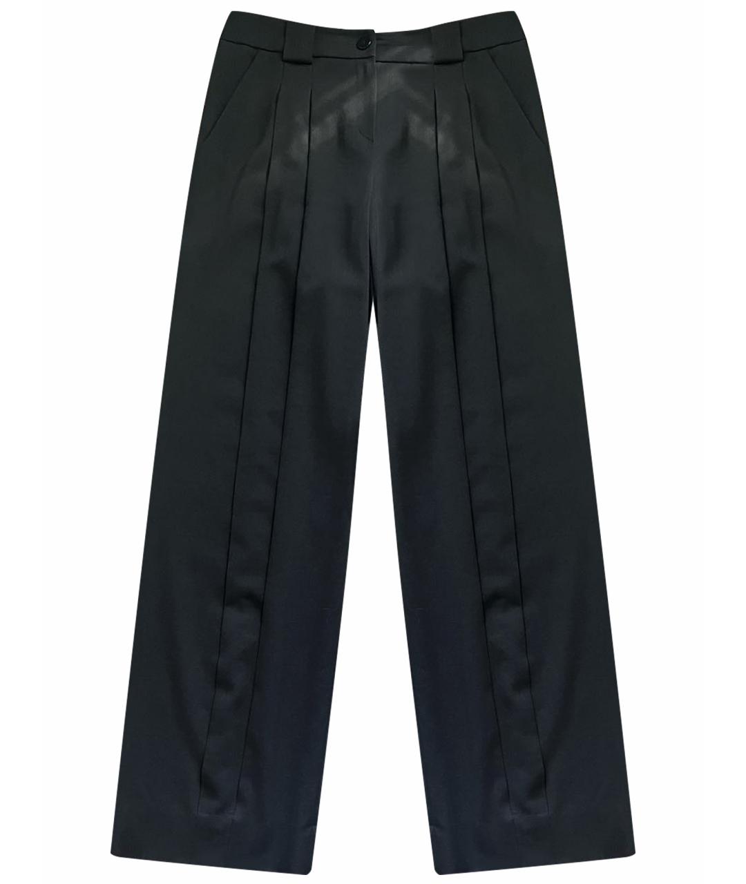 EMPORIO ARMANI Черные шерстяные прямые брюки, фото 1