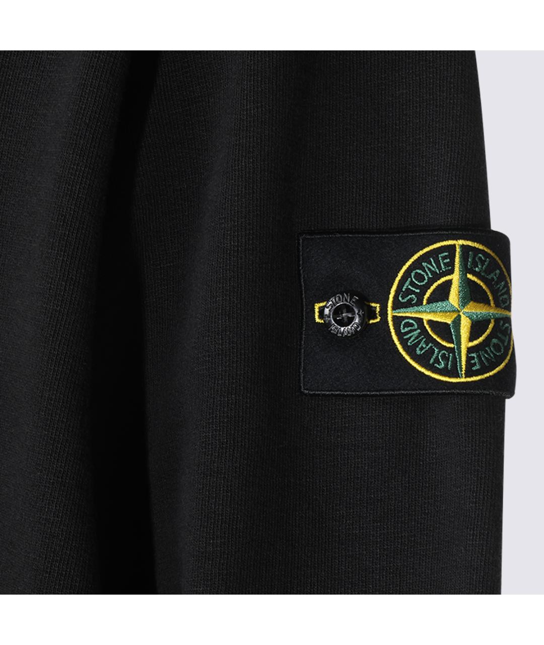 STONE ISLAND Черный хлопковый джемпер / свитер, фото 3
