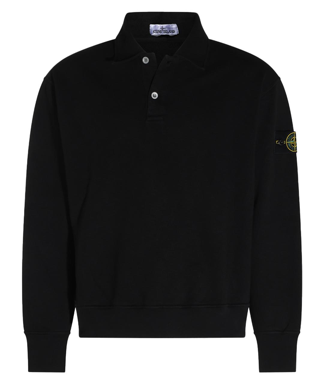 STONE ISLAND Черный хлопковый джемпер / свитер, фото 1