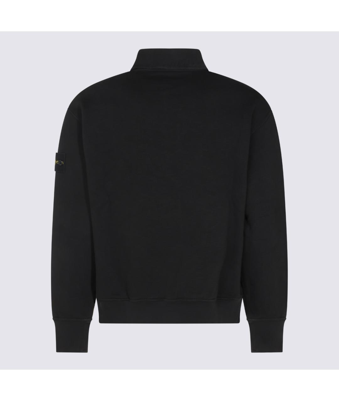 STONE ISLAND Черный хлопковый джемпер / свитер, фото 2