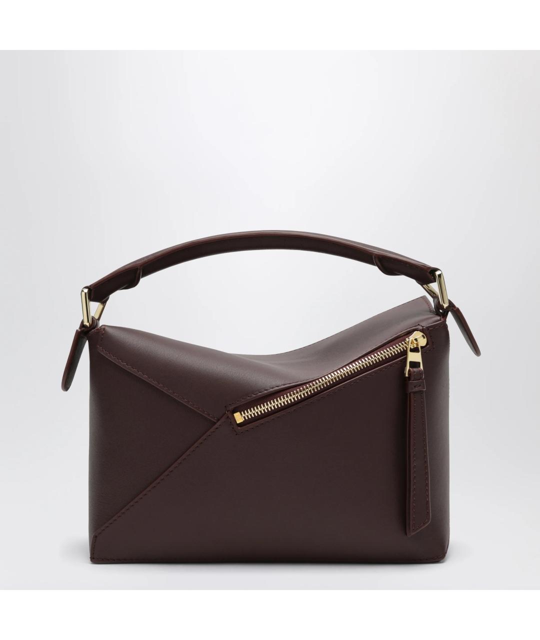 LOEWE Бордовая кожаная сумка через плечо, фото 2