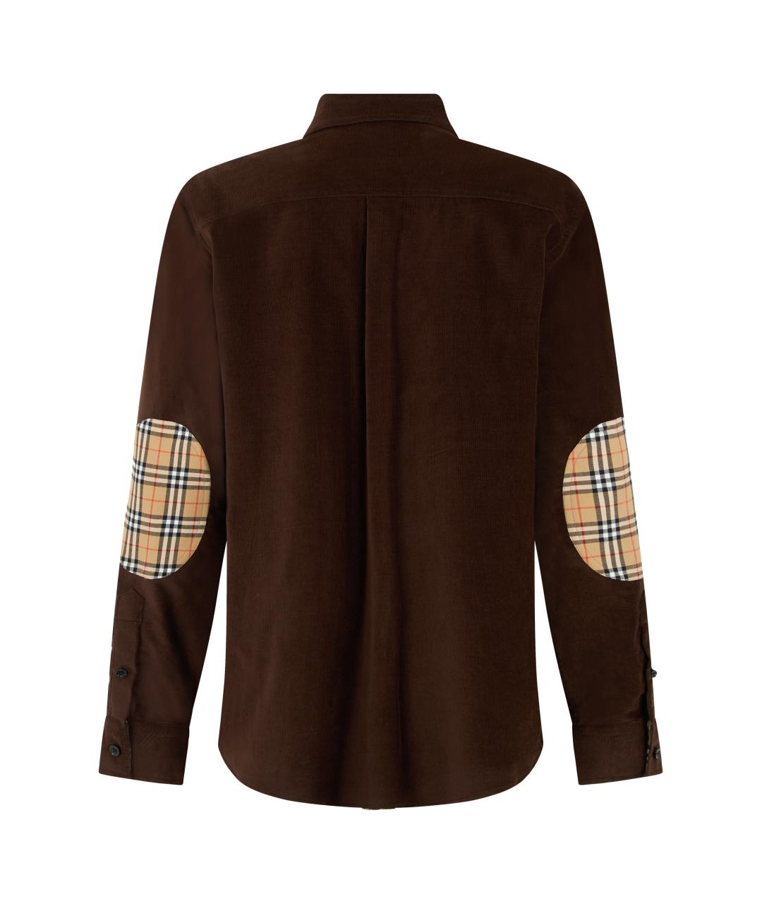 BURBERRY Коричневая хлопковая кэжуал рубашка, фото 2