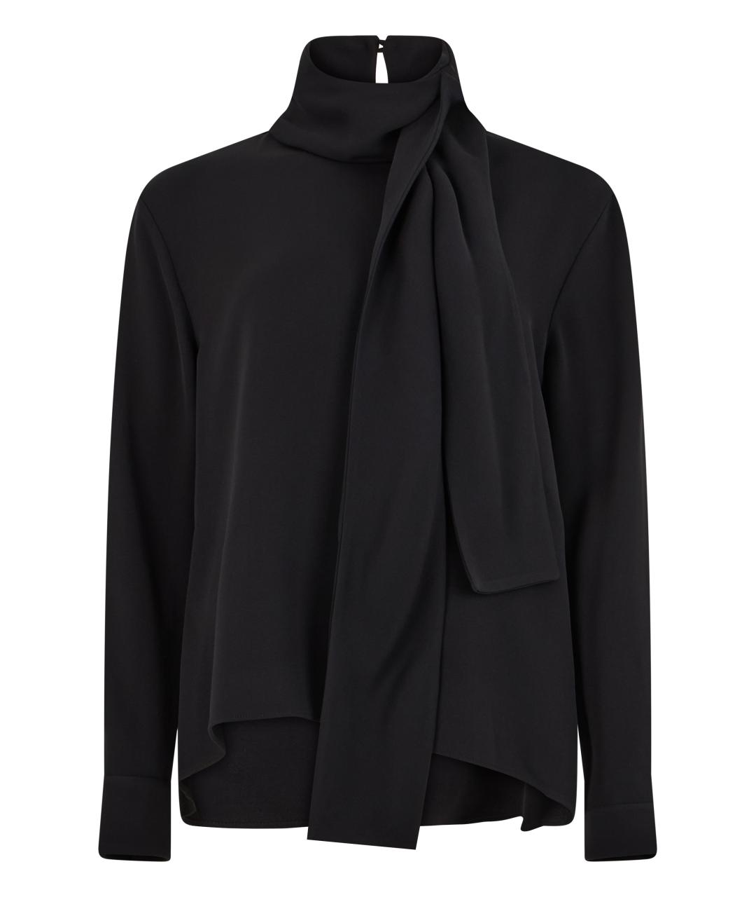 BALENCIAGA Черная шелковая блузы, фото 1