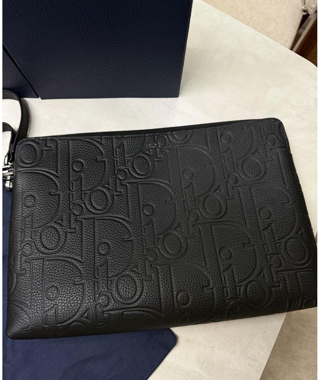 CHRISTIAN DIOR Черная кожаная барсетка, фото 8