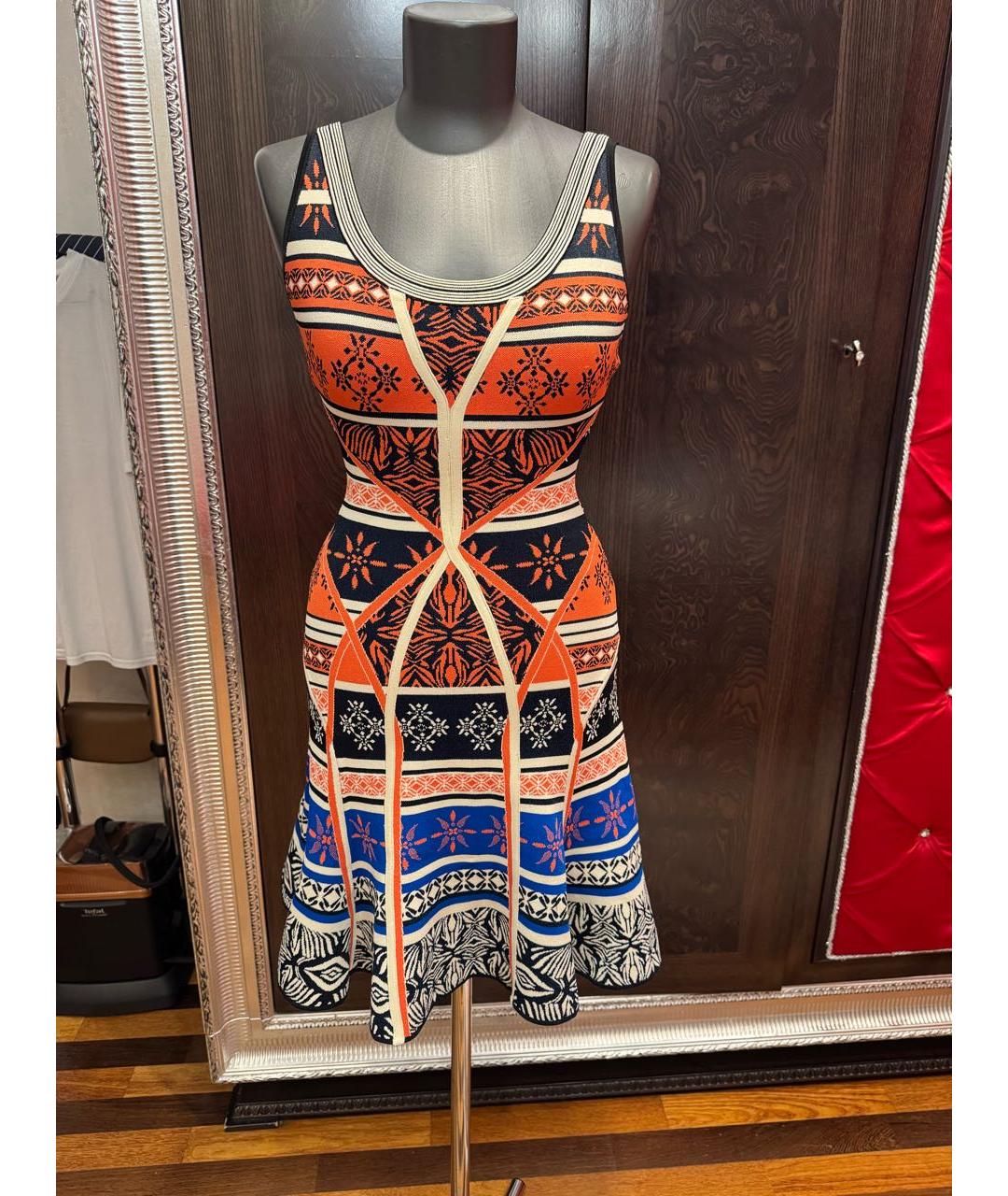 DIANE VON FURSTENBERG Мульти вискозное повседневное платье, фото 5