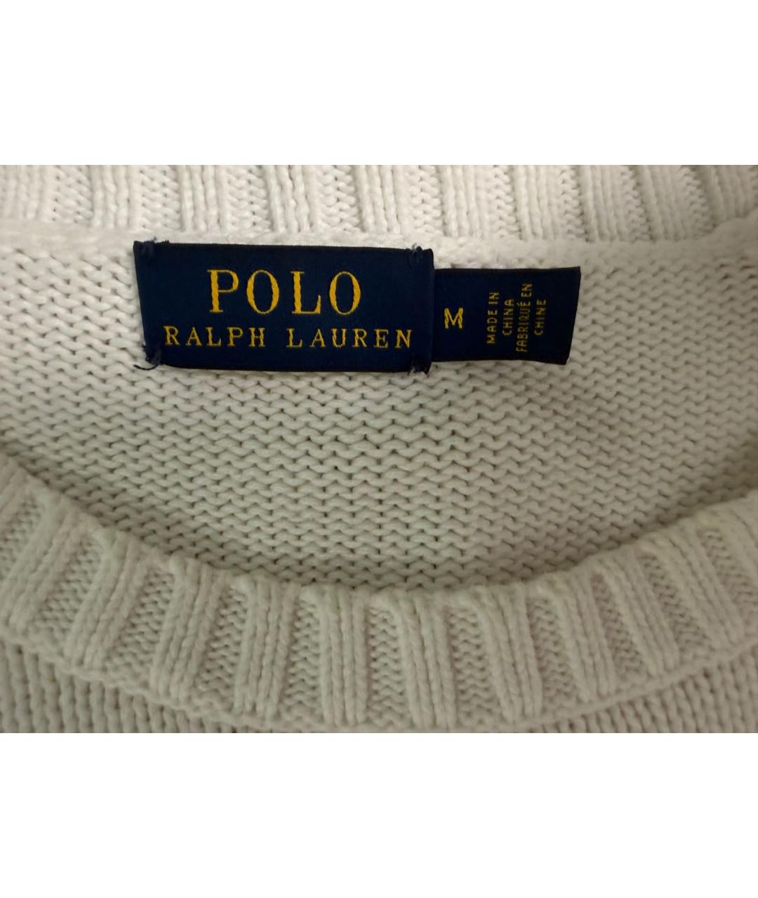 POLO RALPH LAUREN Белый хлопковый джемпер / свитер, фото 3